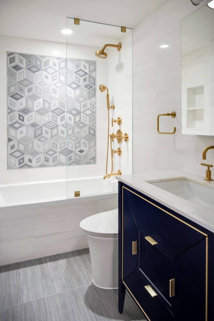 18 Modern Bathroom Tile Ideas A Simple, Roman Tub Tile Ideas For Living Room