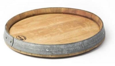 Twine 0576 Rustic Farmhouse Lazy Susan Tray, Brown