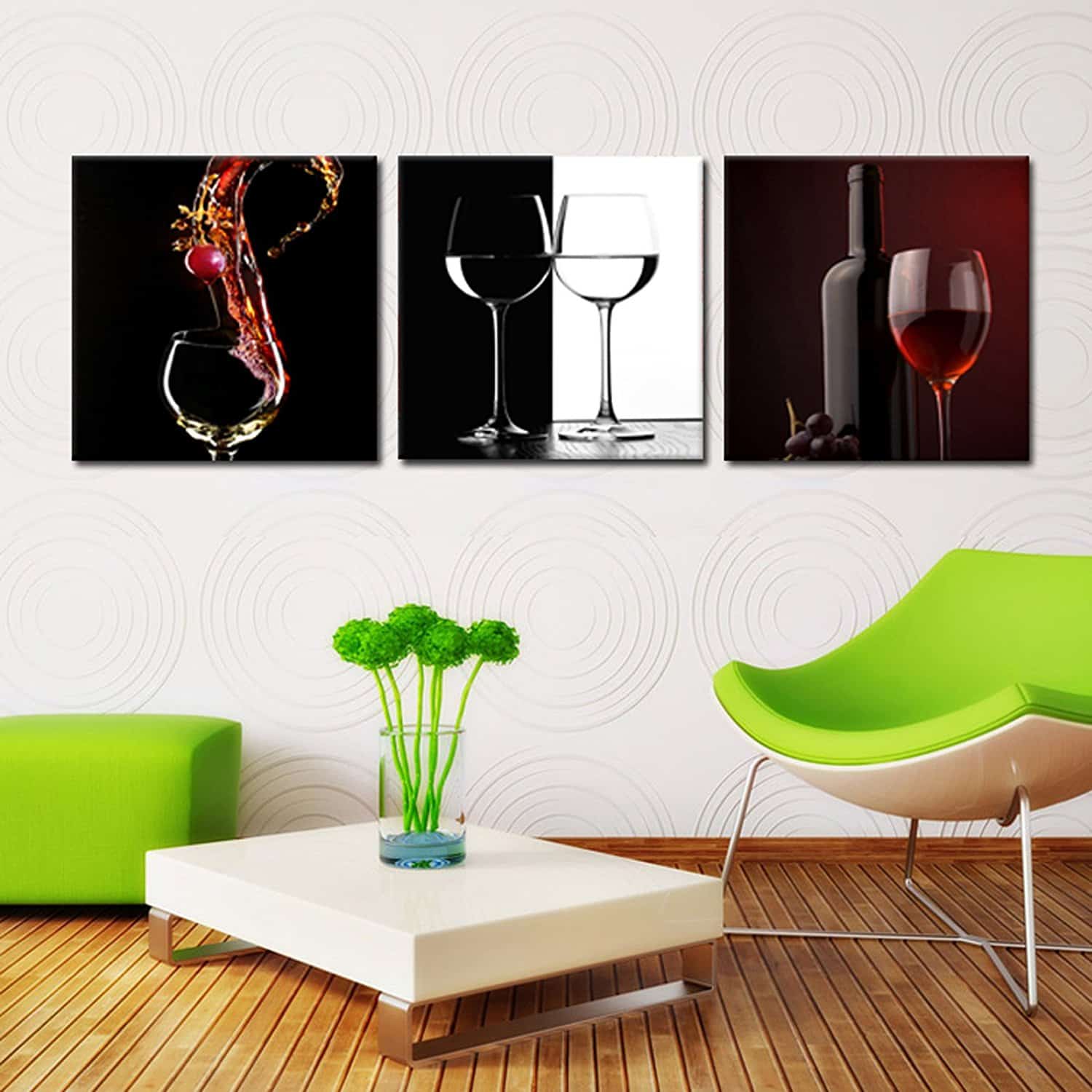 WINE&GLASS&BOTTLE digital wall artprinted on PVC film and mounted on fiberboards