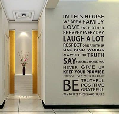 We are Family Quote English Letter Removable Mural Wall Stickers Wall Decal for Living Room Home Decor