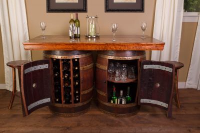 Wine Barrel Bar Island Set