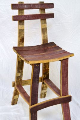 Wine Barrel Bar Stool w back