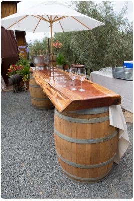 Wine Barrel Bar Table