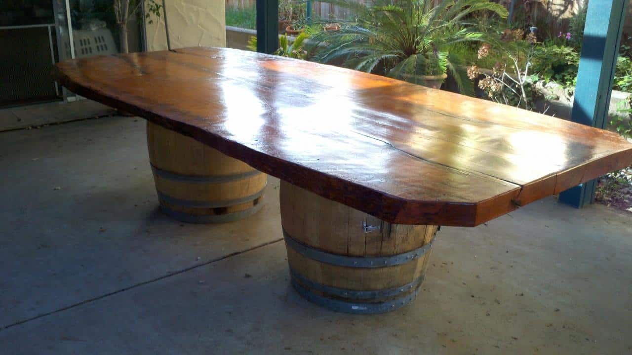 diy wine barrel kitchen table