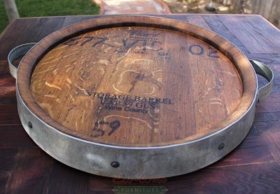 Wine Barrel Lazy Susan, Handmade 