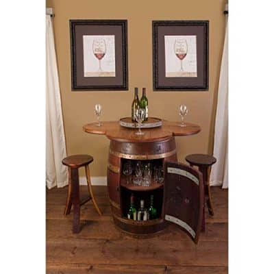 Wine Barrel Table Set with Cabinet Base