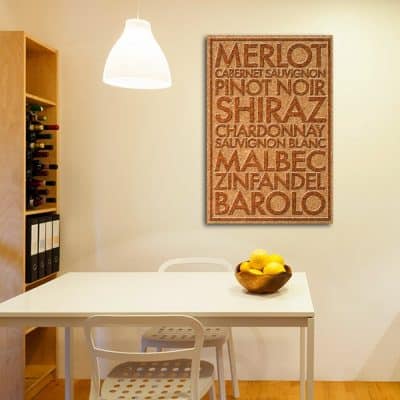 Wine Cork - Famous Drinks and Cocktails Names on Colorful Background