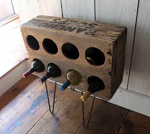 Wood Crate Wine Rack