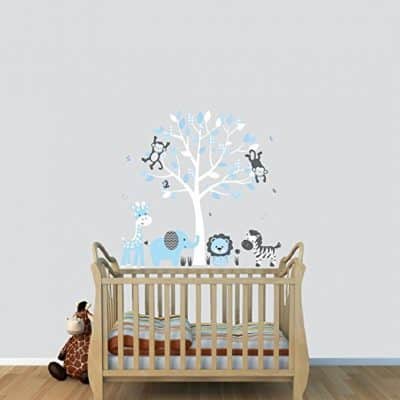 Fabric Tree Wall Stickers, Boy Animal Wall Stickers