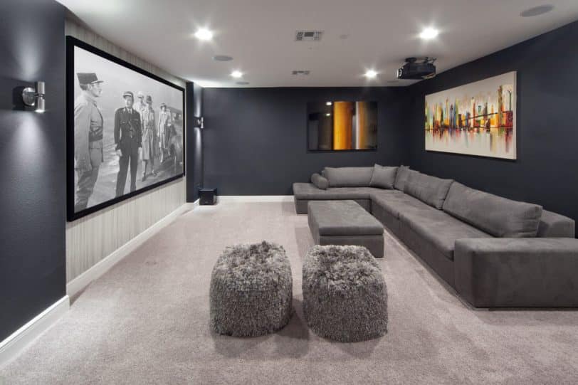 carpet with dark grey Walls