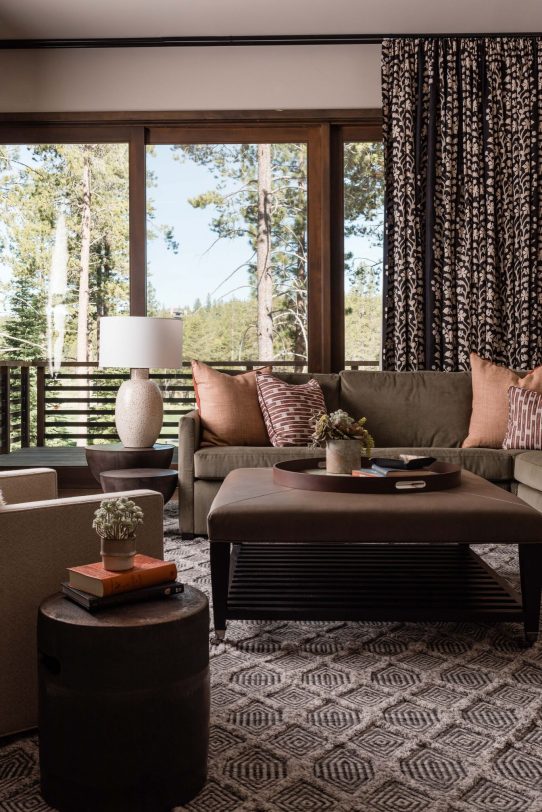 Mountain style family room photo in San Francisco with white walls