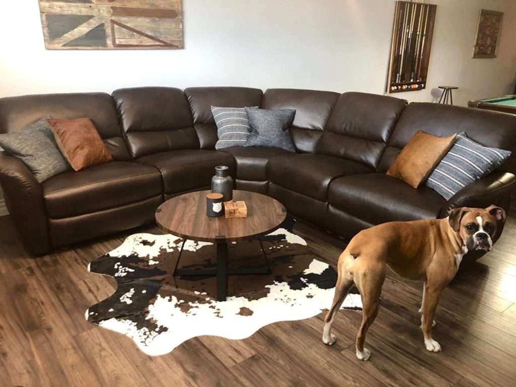 fake cowhide rug