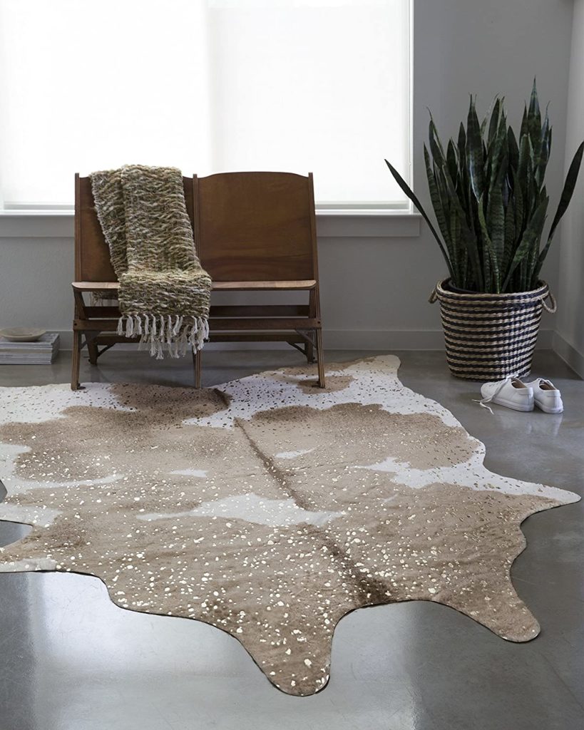 Faux COWHIDE RUGS Area Rugs Cow Skin Hide COWHIDE 2.5' x5.5 Feet Leather Carpe 