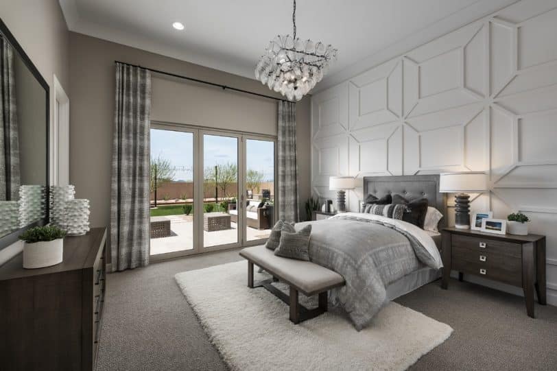 gray floor bedroom design