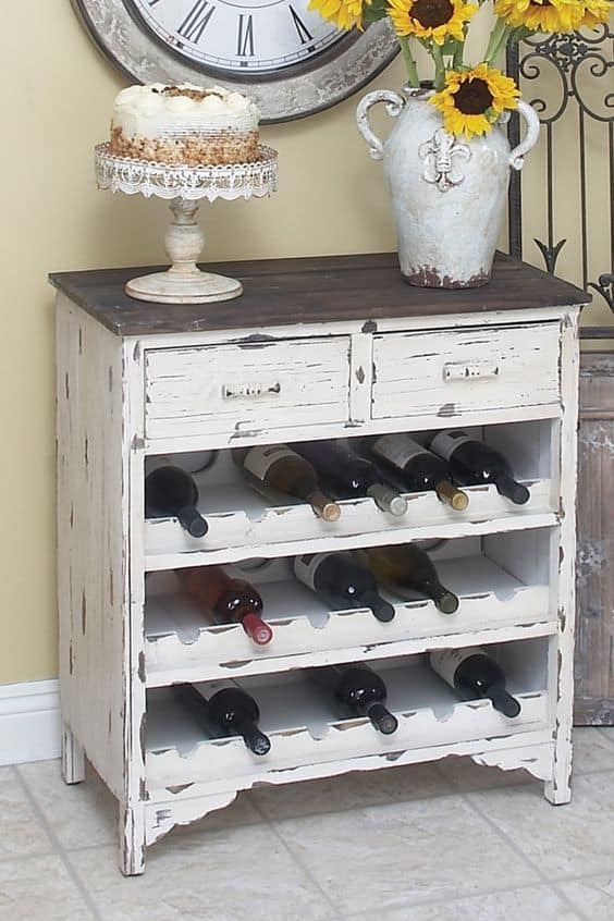 old cabinet wine rack