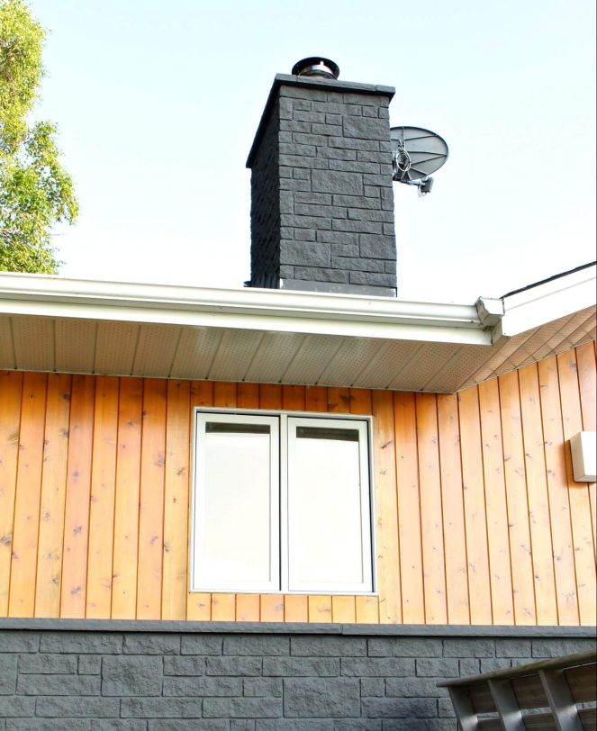 painted gray chimney
