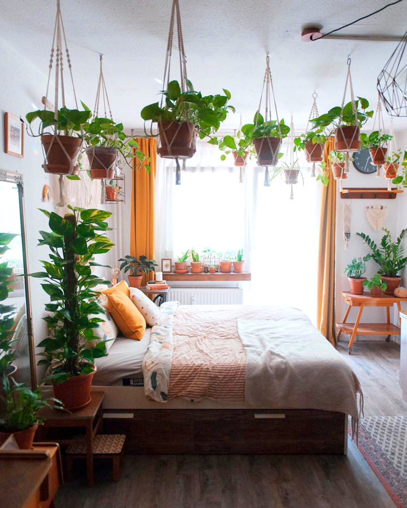 Bedroom with plants