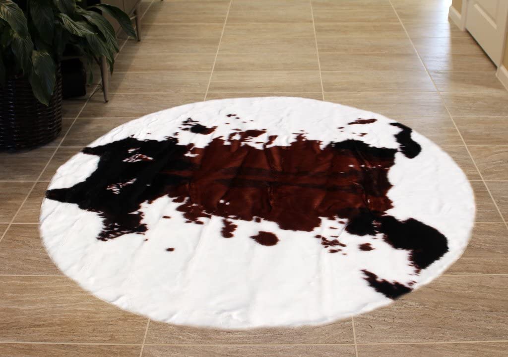 round cowhide rug