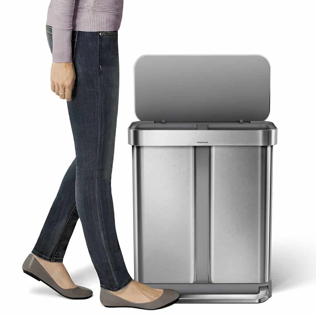 simplehuman 58 Liter15.3 Gallon Stainless Steel Dual Compartment