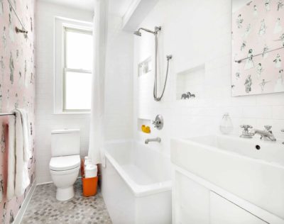 white small bathroom tile size