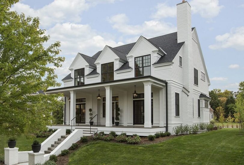 white painted chimney