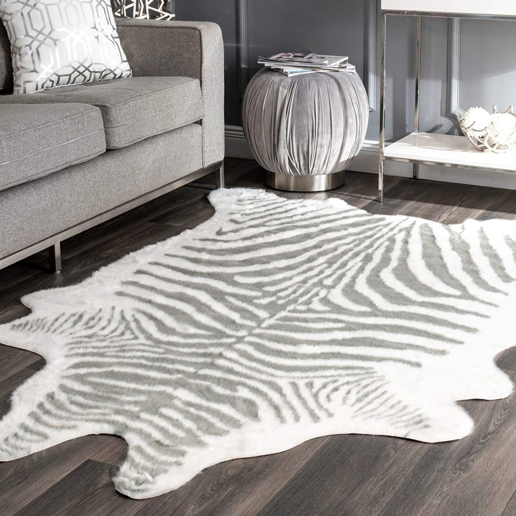 zebra cowhide rug